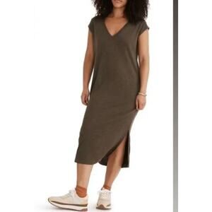 Madewell Dress XXS Olive Green Minimalist Oversized Grunge Festival Summer